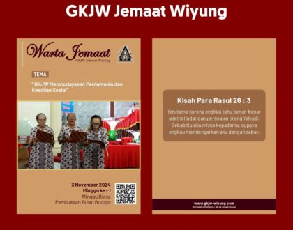 Warta Jemaat GKJW Wiyung - 03 November 2024